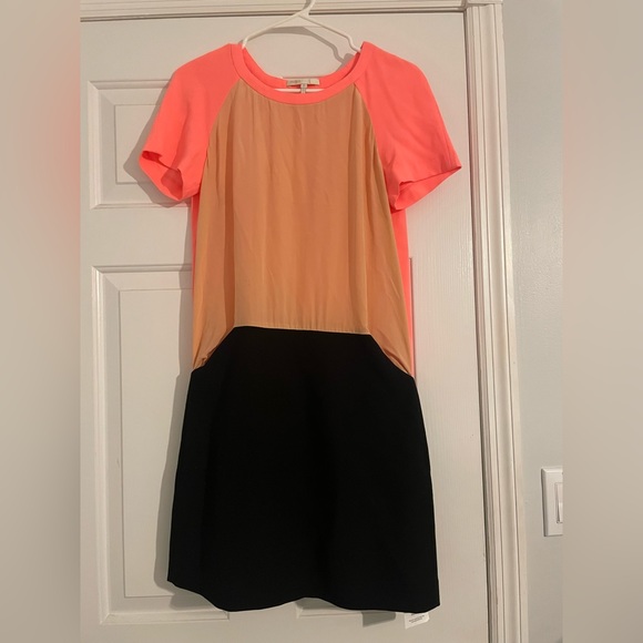 Pink/peach/black Maje dress size 36 - Picture 1 of 2